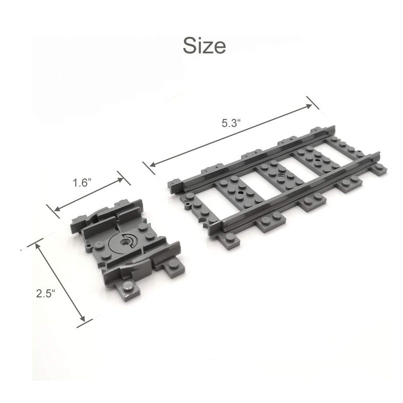 ZHX 56pcs City Train Tracks Toy Straight and Flexible Train Track Railway Extension Building Set Block Toy Compatible with Major Brand (36 Straight and 20 Flexible) - Image 4
